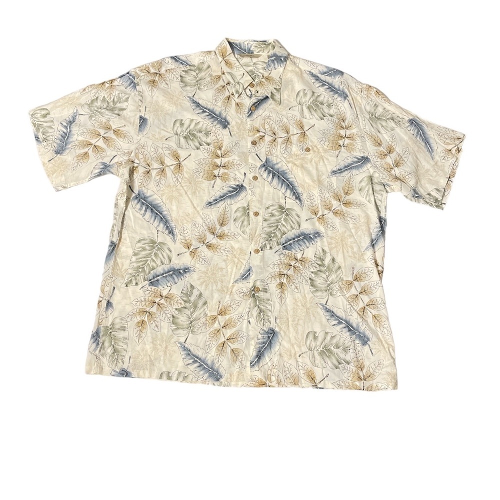 Paradise Collection Off White Floral XL 100% Rayon Hawaiian Style Shirt, New
